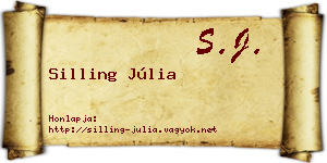 Silling Júlia névjegykártya